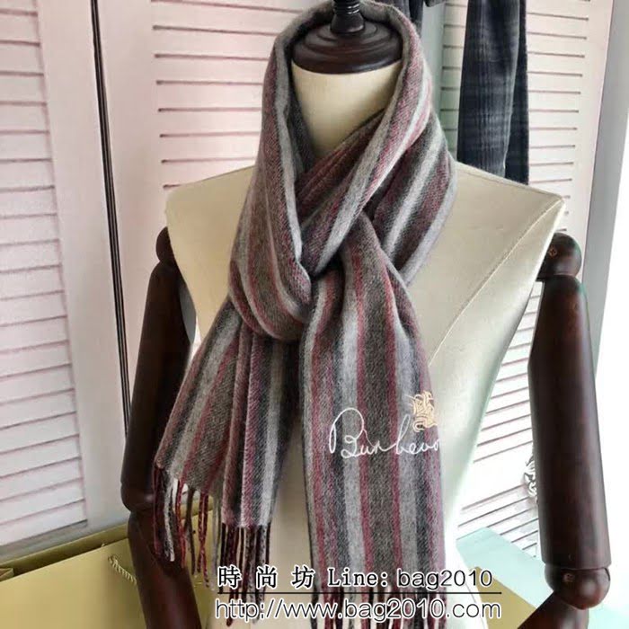 BURBERRY巴寶莉新款 品牌字母刺繡山羊絨圍巾 LLWJ6565